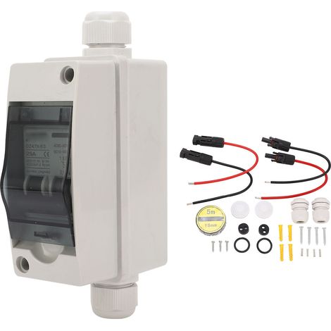 Disjoncteur photovoltaïque 25 A avec boîtier électrique IP65, 12-400 V CC / 90-400 V CA
