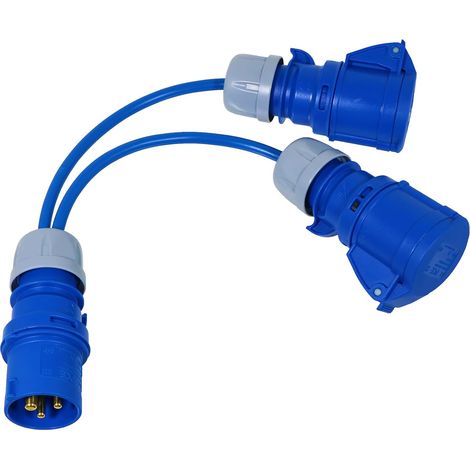 1 Câble répartiteur, 2 Prises 16 A, 240 V, IP44 IP54, Caravane Camping-Car (1/5)