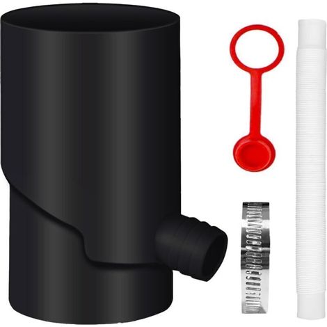 100-mm-Regenwassersammler (schwarz) mit frostsicherem Teleskoprohr – 85 % Wirkungsgrad