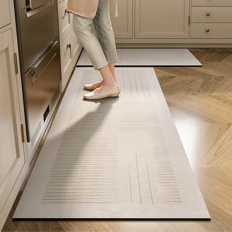 Tapis de sol en diatomite pour cuisine – Absorbant eau et huile, antidérapant, style wabi-sabi, dimensions 40 x 120 cm-lsw