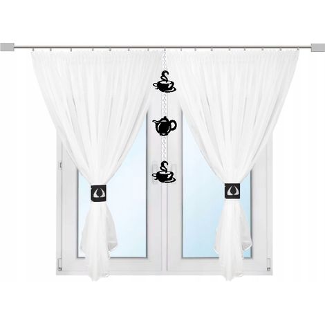 Tenda da cucina, ghirlanda, caffettiera, colori, 300 x 150