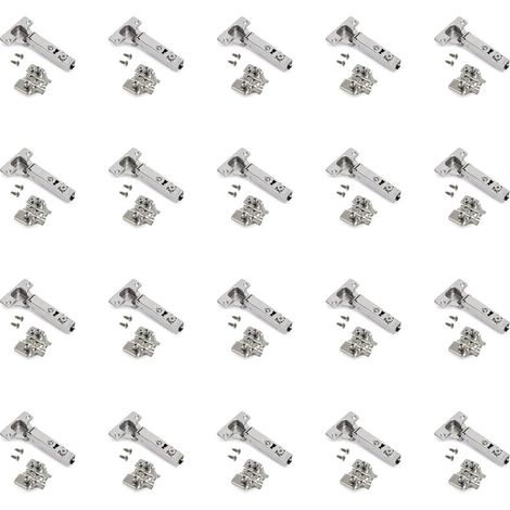 Kit cerniera collo dritto X92N, per vite, basette per montaggio misto, Nichelato, Acciaio, 20 pezzi 1123807 EMUCA (1/3)