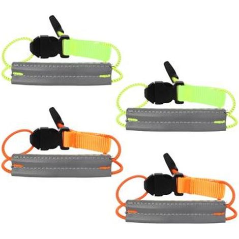 4 brassards réfléchissants élastiques, réglables avec boucle, haute visibilité pour course, vélo et chiens (1/5)