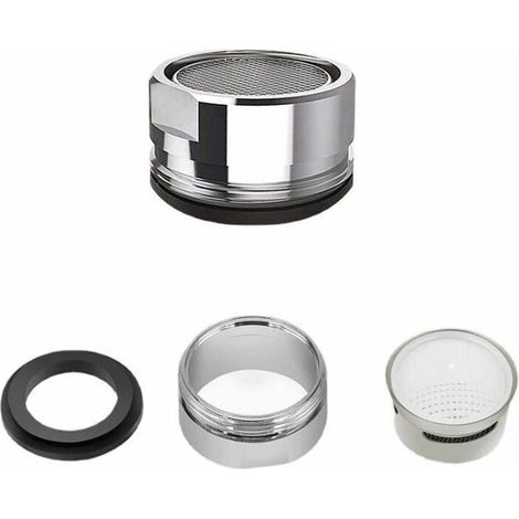 Juego de 3 aireadores para grifo, accesorios de grifo con filtro aireador de 24 mm, ahorrador de agua con anillo de sellado, apto para cocina y baño. (1/4)