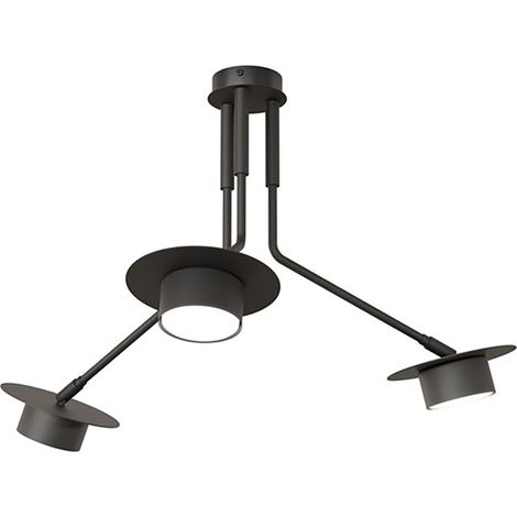 Plafoniera Minimal Cerere Acciaio Nero 3 Luci Gx53 Ip20 (1/5)