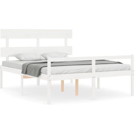 Maison Exclusive - Seniorenbett mit Kopfteil 160x200 cm Weiß Mass
