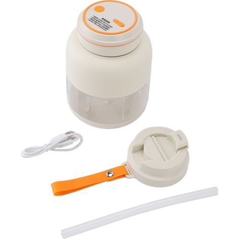 Portable Blenders, Handheld Fruit Blender, USB Rechargeable, Personal Blender, Leakproof Juicer Cup, Powerful Blending, White (1/5)