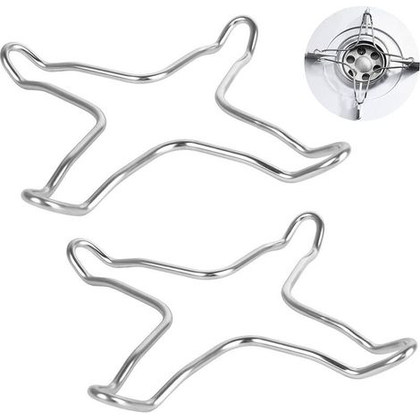 Lot de 2 réducteurs à gaz en acier inoxydable pour plaque de cuisson à gaz, plaque de cuisson, plaque de cuisson, plaque de cuisson, dessous de plat, support de wok, casserole à gaz (1/3)