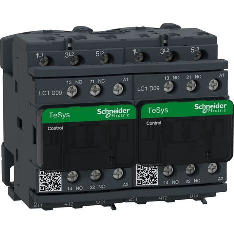 TeSys LC2D - contacteur inverseur - 3P - AC-3 440V - 9A - bobine 110Vca - LC2D09F7 (1/2)