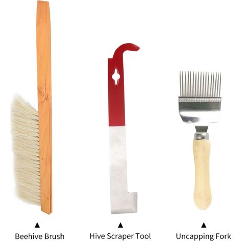 Outil de grattage de ruche, lève-cadres et grattoir, brosse à ruche, brosse d'apiculture pour désoperculer, kit d'outils pour apiculteurs (1/5)
