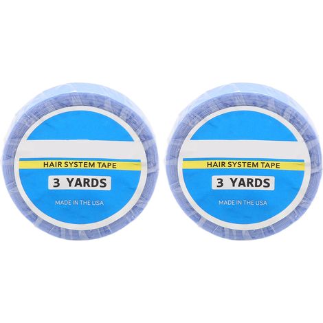 2 rouleaux de ruban adhésif double face pour perruque, bleu, forte adhérence, extension capillaire, usage domestique et salon (1/5)