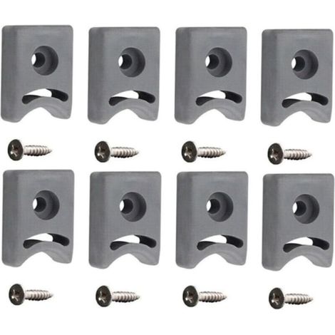 Set di 8 guide scorrevoli in gomma per porte doccia - 26 mm - Posizionamento quadrato per una maggiore sicurezza
