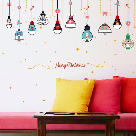 Décor mural adhésif amovible étoile hivernale, sticker décoratif pour salon, chambre, bureau, maison, autocollant facile à poser et retirer. (1/5)
