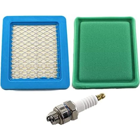 VURAHOME - Filtre à air & préfiltre Bougie dallumage pour tondeuse à gazon Briggs & Stratton 3 à 5 CV Quantum Moteur 625 650 675 Remplace 491588 399959 491588S Wolf 2058411 (1/5)