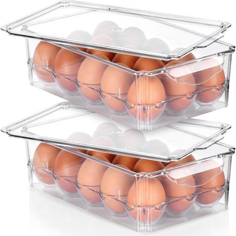 Recipiente para huevos con tapa para 15 huevos (2 unidades). (1/5)
