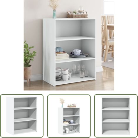 The Living Store Buffet blanc 70x41x93 cm bois d'ingénierie - Buffet Blanc - Meuble De Rangement - Commode - Design Intemporel - Mobilier Contemporain (1/5)