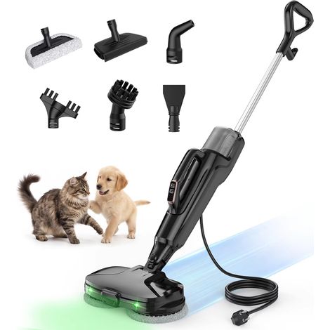 Balai vapeur 6-en-1 1580 W, nettoyeur vapeur haute température, réservoir 500 ml, pour sols, carrelages et taches tenaces (1/5)
