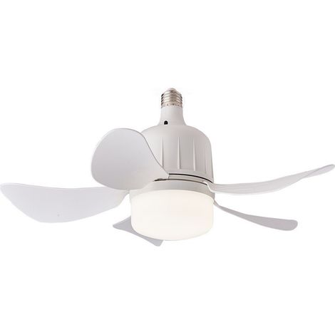 5 Blades E27 LED Ceiling Fan Light Dimmable 3 Color 85 265V Box For Living Room Study Without Remote Control (1/5)