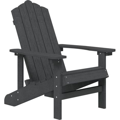 Chaise de jardin Adirondack en polyéthylène haute densité couleur anthracite (1/5)
