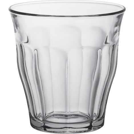 Lot de 6 verres à eau Picardie 20cl – Verre trempé résistant aux chocs thermiques – Design empilable pour rangement facile – Duralex