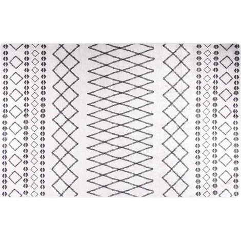 Maison Exclusive - Teppich Waschbar 80x150 cm Schwarz und Weiß