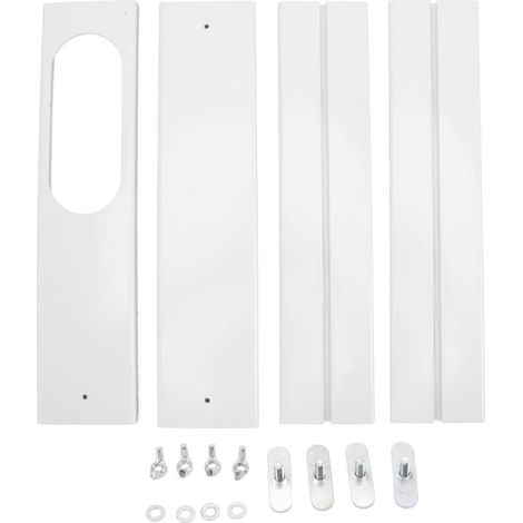 4 Plaques d'Étanchéité Fenêtre pour Climatiseur Portable, Kit Ventilation PVC Réglable, Calfeutrage Porte Fenetre Climatiseur, Installation Verticale/Horizontale, Joint de Fenêtre Coulissant (1/5)