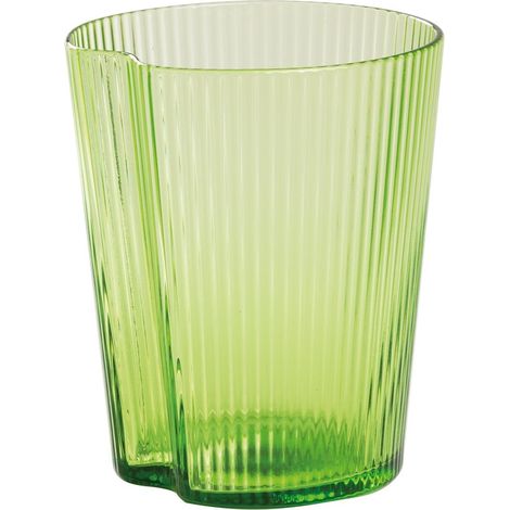 Lot De 6 Verres Handy Tumbler En Verre Soufflé Vert Pomme, Design Ergonomique Avec Sillons Verticaux Et Surface Empilable Pour Un Usage Quotidien 6X (1/3)
