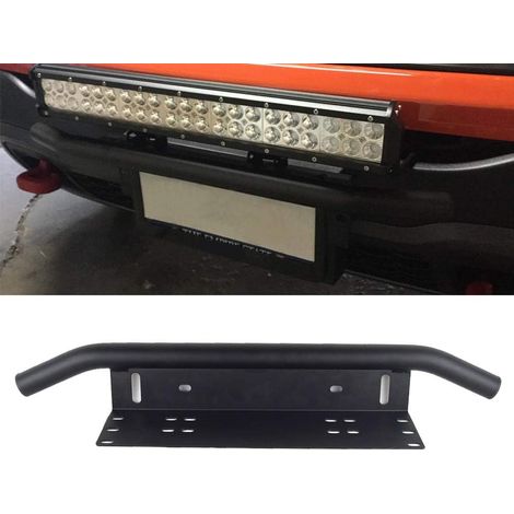 Support Universel de Plaque D'immatriculation Noir Pare-chocs Avant Barre Led et Phare de Travail Support de Fixation de Plaque D'immatriculation pour Voiture 4X4 Camion (1/5)