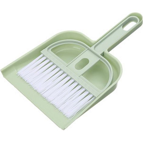 Ensemble Balai et Pelle de Bureau Mini en Plastique Vert Nordique Compact pour Clavier et Table (1/5)