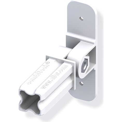 Connecteur avec base articulé pour tube PVC/alu - blanc 1 branche 23.5mm carrée (1/2)