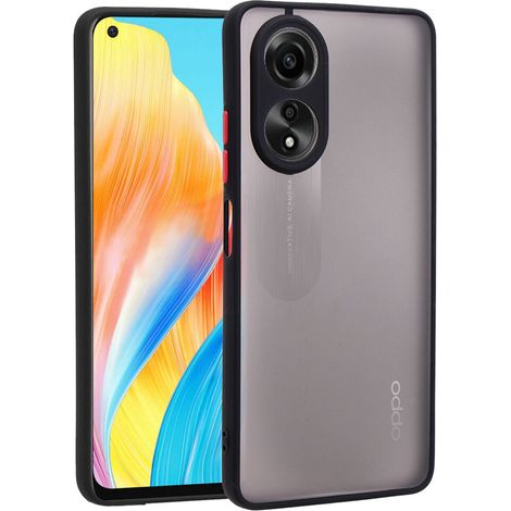 Étui en silicone pour Oppo A78 5G, avec protection pour l'appareil photo, transparent/noir (1/5)