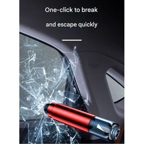 Safe Pro X Autoscheibenbrecher und Sicherheitsgurtschneider, 2-in-1 lebensrettender Notfallhammer Rot