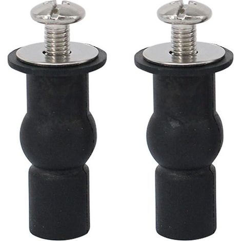 Lot de 2 vis pour abattant WC, fixations pour abattant WC, charnières pour abattant WC, écrous supérieurs en caoutchouc extensibles, fixations à vis, fixation de raccords pour trous borgnes, WC (1/4)