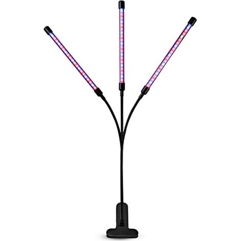 Lampe horticole à 3 têtes, 60 LED, ampoules pour la croissance des plantes, allumage/extinction automatique (1/5)