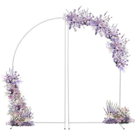 Support d'arche en métal pour arche de mariage, Support de fond pour ballon, Cadre arqué, 1,8 m, Pour mariage, cérémonie, fête (blanc) (1/5)
