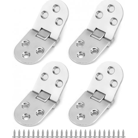 4 Pièces Argent Charnière Flip Pliable Alliage Zinc, Charnière Flip pliable, pour Table Pliante, Porte de Placard, Trappe (1/5)