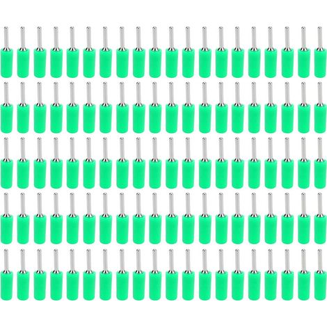 100 Pièces Fiche Banane Mâle Nickelée Broche Laiton Droite pour Panneau à Ressort Interne J.10001 2mm Vert (1/5)