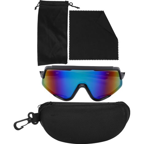 Ortviai Lunettes de vélo extérieur anti-vent pour hommes et femmes – Modèle 9163, cadre noir et rouge avec verres verts HD, lunettes de protection (1/5)