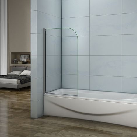 Sopravasca Anta Singola Vetro Temperato 4 mm Trasparente Telaio Con Processo Di Elettroforesi Argento Opaco 80x140 cm (1/5)