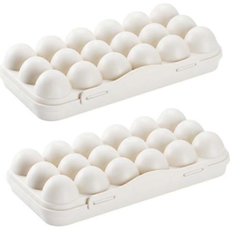 boîtes de rangement pour œufs à 18 compartiments, portables, anti-choc, incassables, pour réfrigérateur (kaki) (1/3)