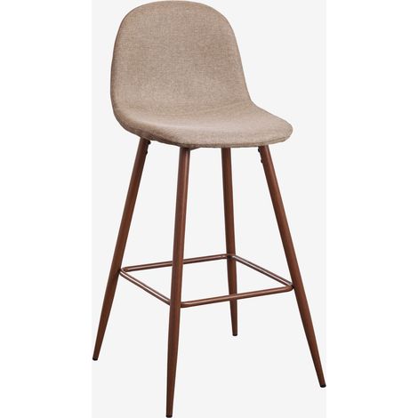 Pack de 4 Taburetes Altos Glamm SKLUM Gris Topo    Madera Oscura  