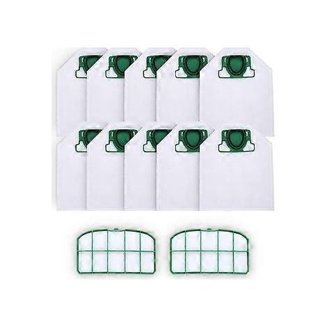 10 Staubsaugerbeutel mit 2 HEPA-Filtern für Vorwerk Kobold VK200 FP200, Premium-5-Lagen-Mikrofleece für Allergiker
