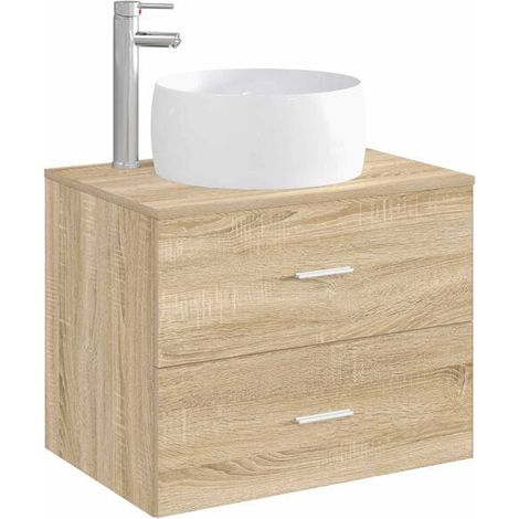 Lavabo Rond en Céramique Chromée 38,5 x 38,5 x 16 cm avec Mitigeur et Bonde de Vidange, Vasque à Poser Moderne pour Salle de Bain (1/5)