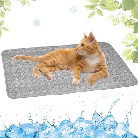 Colchoneta refrescante portátil para perros, lavable, color gris, 30 x 40 cm