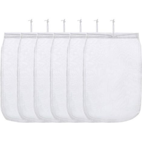 Étamine - Paquet de 6 - Toile de passage - Tamis de passage - Sac à lait de noix - Toile de tamis - Sac filtrant pour lait de soja - Sac filtrant pour lait d'amande, jus et yaourt grec - Nylon - Réuti (1/5)