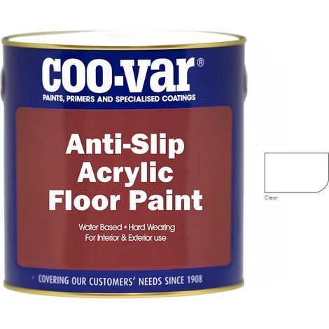 CooVar Anti Slip Acrylic Floor Paint - Clear - 2.5 Litre