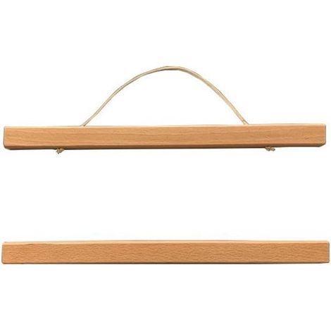 51cm teak wood hanger – for natural solid wood scroll frame for wall display, photo, picture, art, card, hanging rod (1/5)