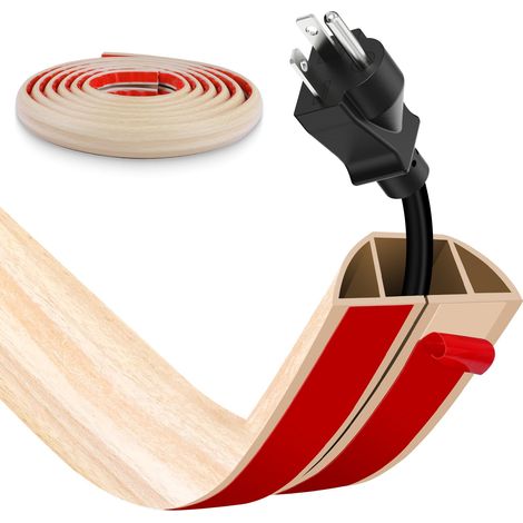 Passe Cable Sol Cache Fil Électrique Auto-Adhésif 3M - Petit Canal de Câble Flexible en PVC pour Bureau, Maison, Concert - Protection des Fils et Prévention des Trébuchements (1/5)