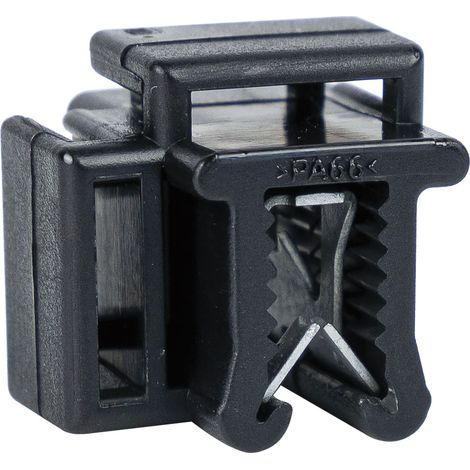 WKK Kantenclips für Kabelbinder Kantenbefestigung KC15 - Befestigungsclips Oben + Seite 0,7-3,0mm, schwarz - 100 Stück