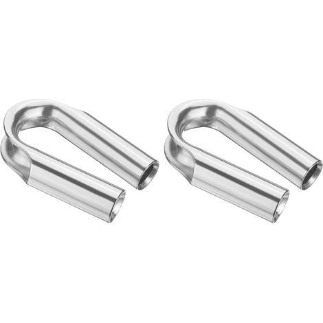 Ojal de tubo para cable de acero inoxidable 304 de 2/5" (10 mm), 2 unidades, protector de cable para aparejos industriales, color plateado (1/5)